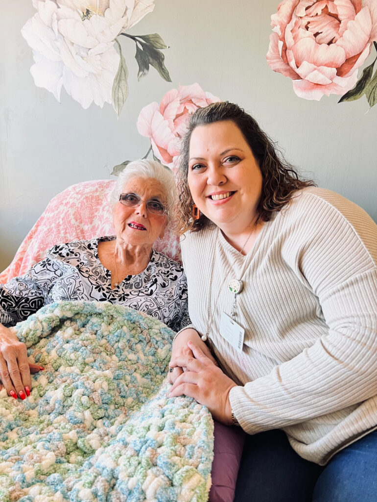 Mrs. Pat and Hosparus Health Grief Counselor Christy Morris